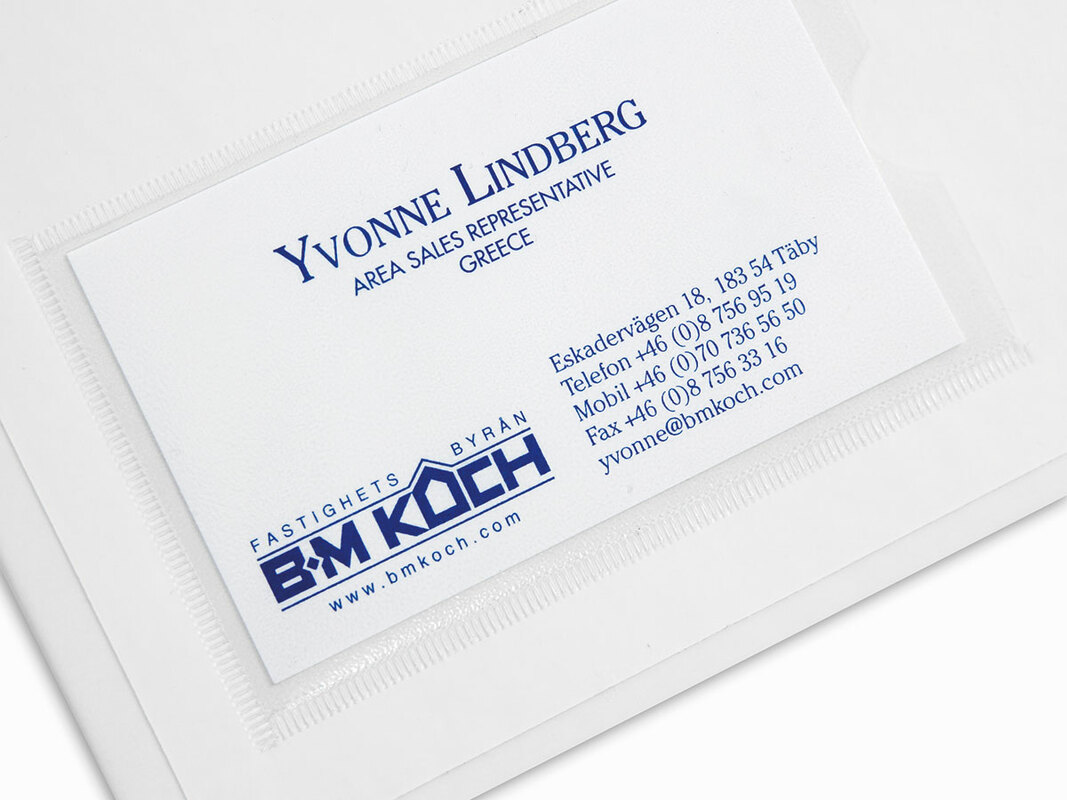 Självhäftande visitkortsficka Självhäftande visitkortsficka