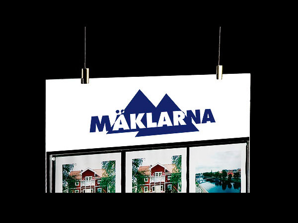 Logotopp till mäklartavla med bakgrund