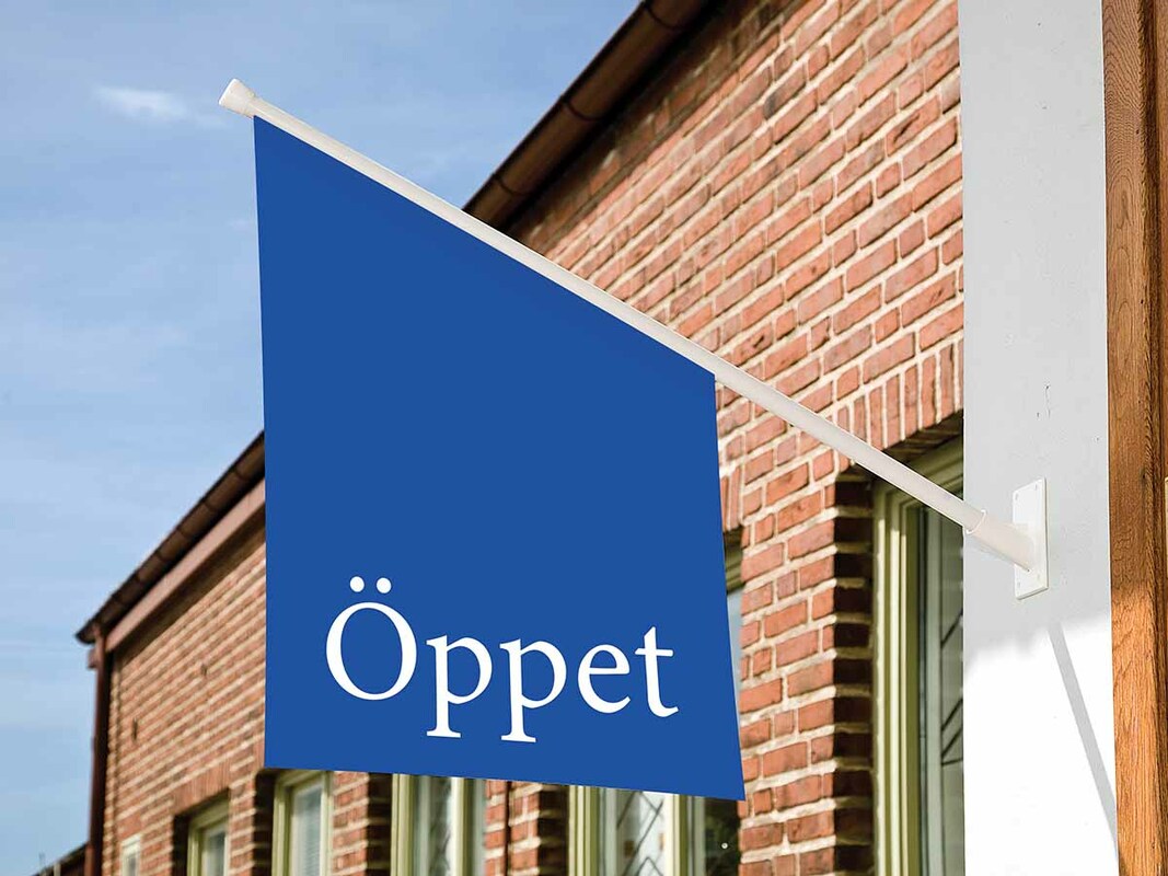 Fasadflagga öppet standard dubbelsidig