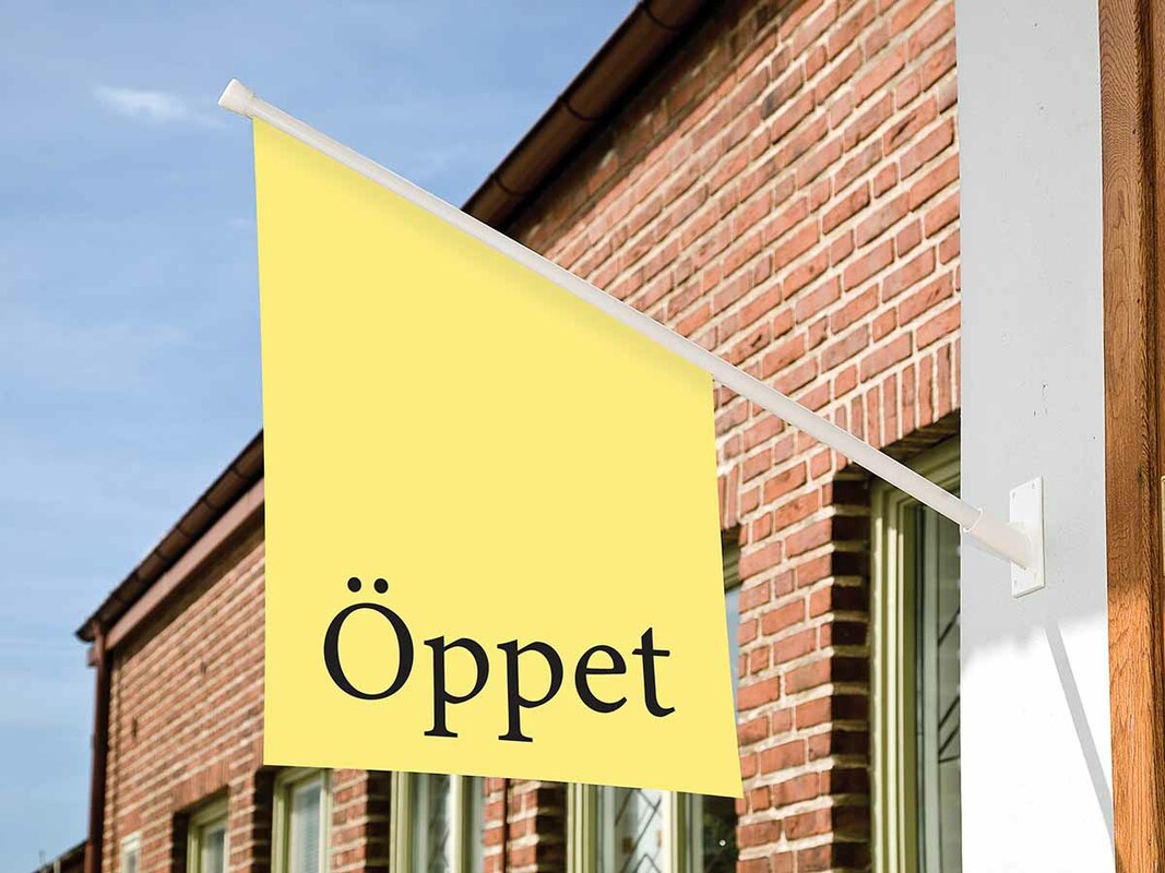 Fasadflagga öppet standard dubbelsidig