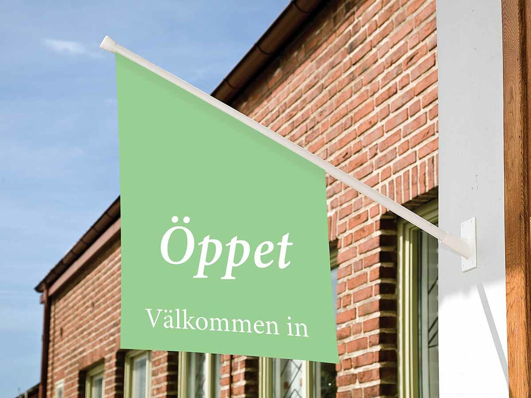 Fasadflagga öppet standard dubbelsidig