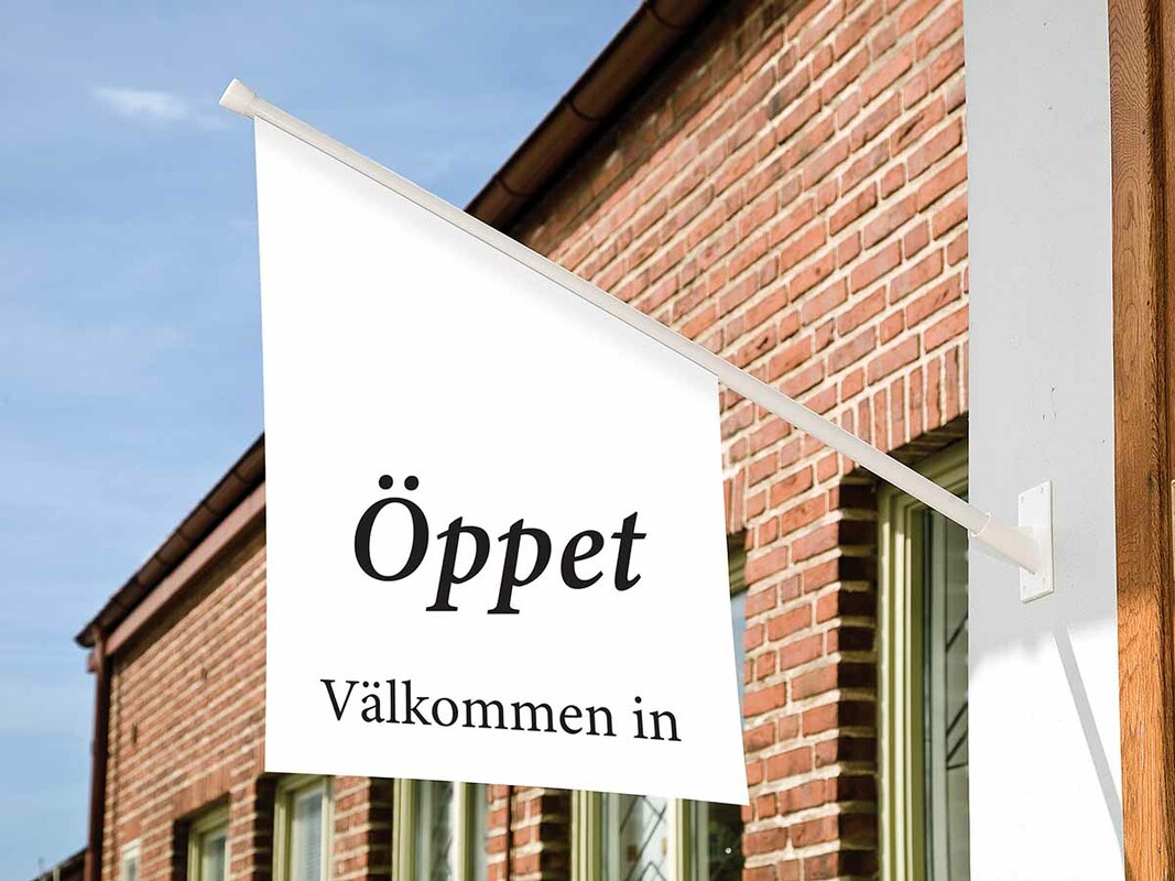 Fasadflagga öppet standard dubbelsidig