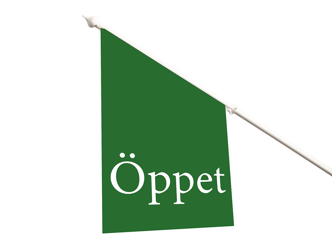 Fasadflagga öppet lyx