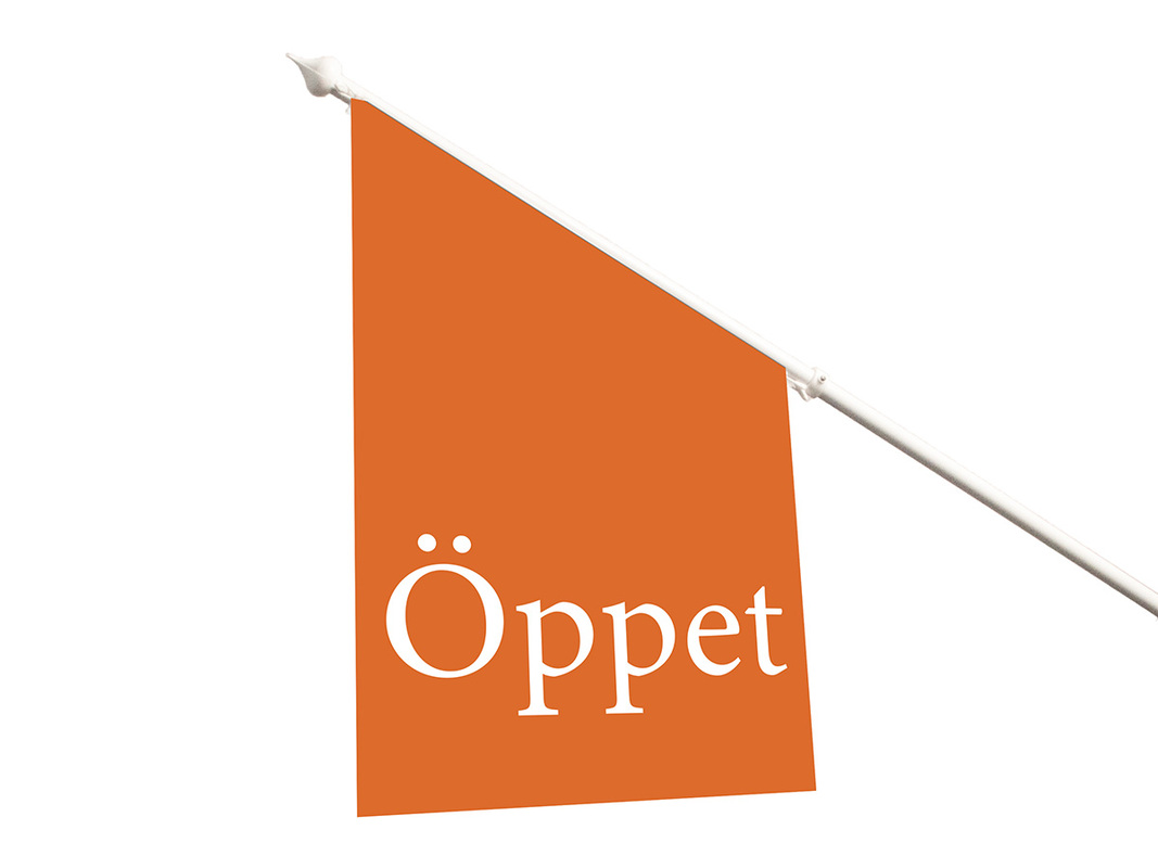 Fasadflagga öppet lyx