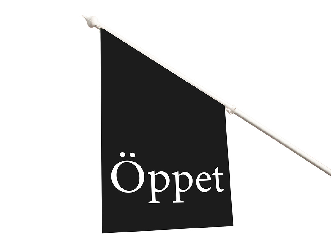 Fasadflagga öppet lyx