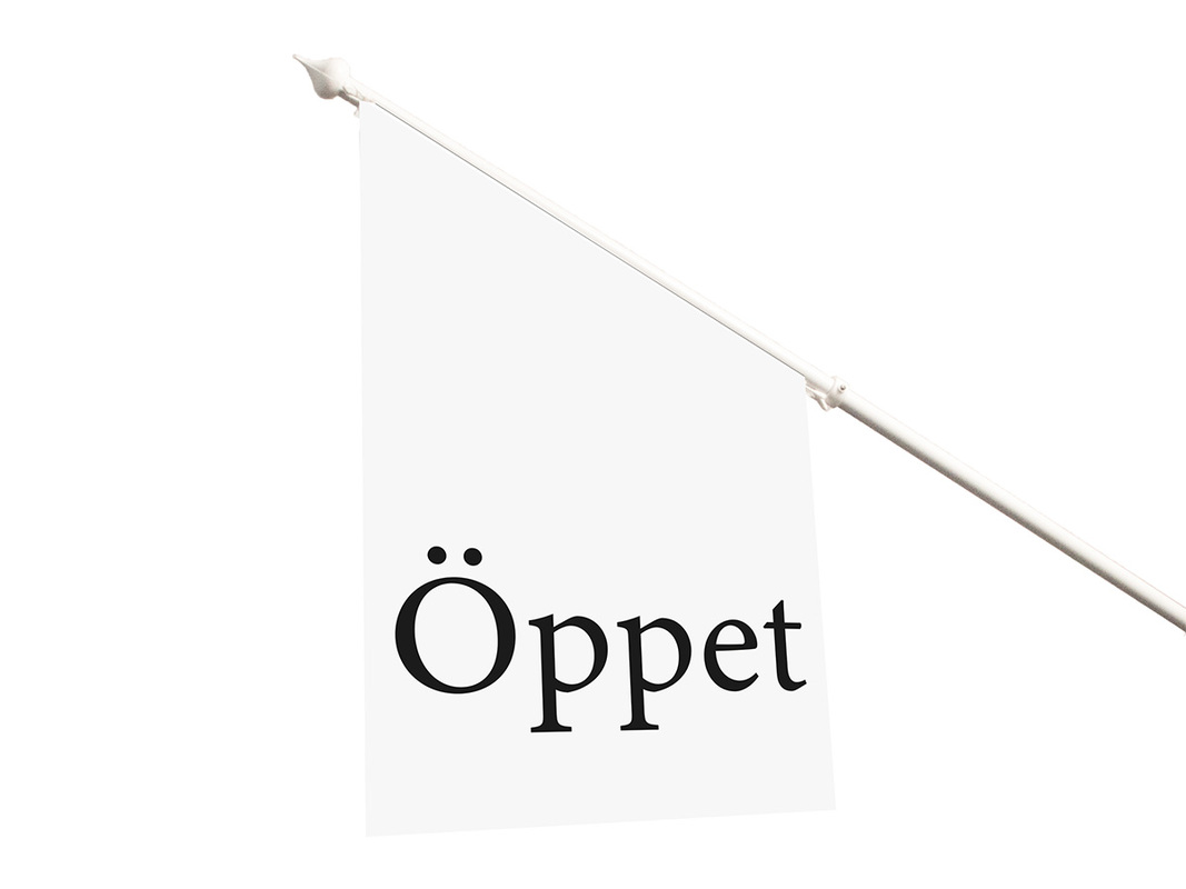 Fasadflagga öppet lyx