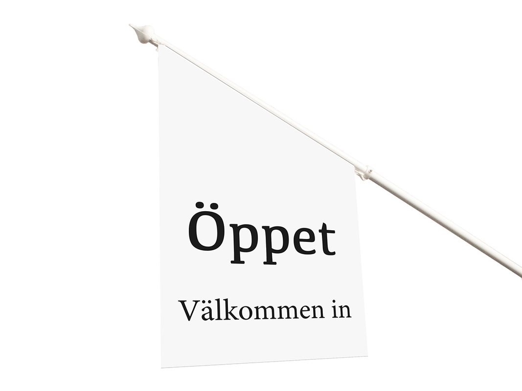 Fasadflagga öppet lyx