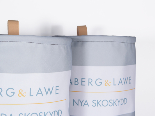 Skoskyddskorg - egen logotyp